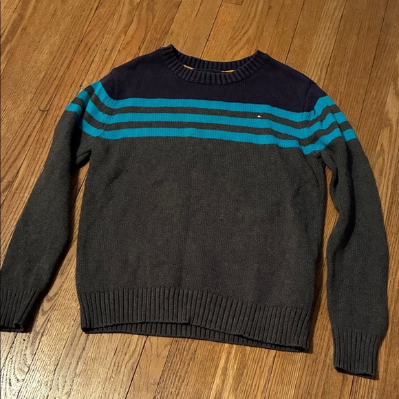 Tommy Hilfiger Kids Sweater - Navy and Teal Stripes - Picture 1 of 11